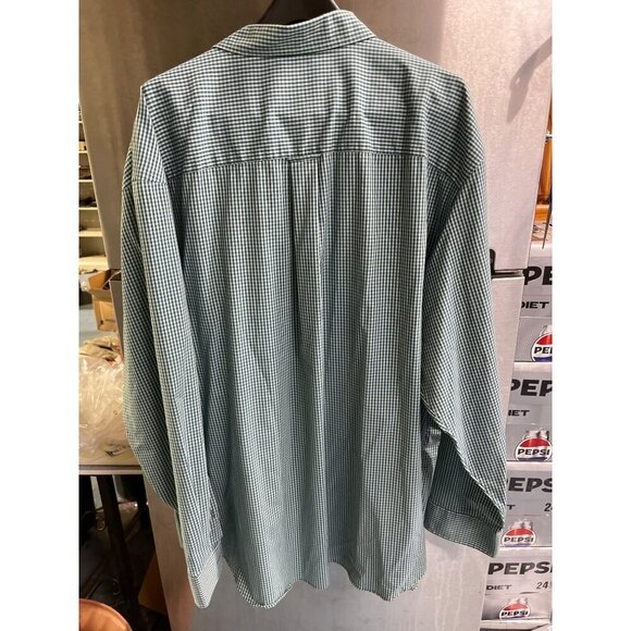 Mens Izod Non-Iron Stretch Gingham Check Dress Shirt 3XLT Cotton Polyester Blend - Picture 7 of 10